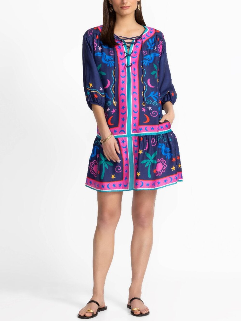 Johnny Was Selena Printed Silk Blend Dress